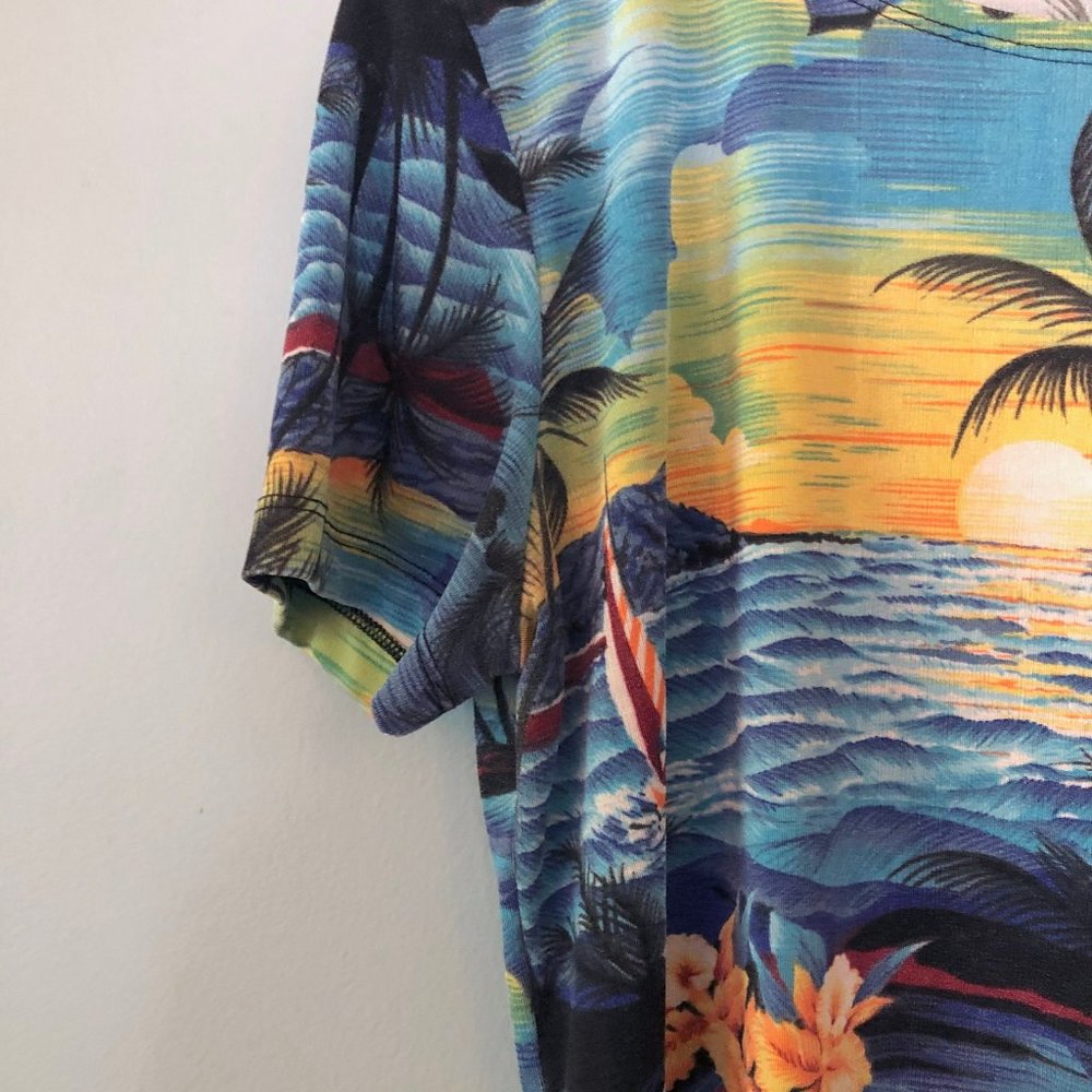 Late 90's Y2K Tropical Print Slinky Hawaiian Shirt - Picture 5 of 5